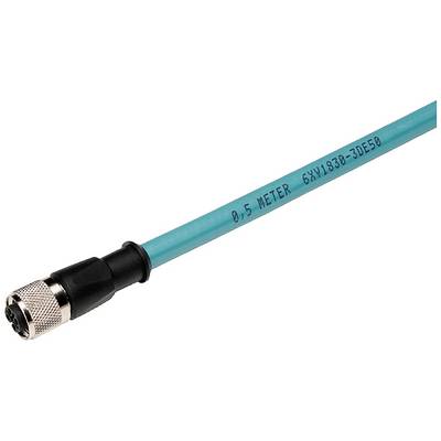 A blue cable with a metal plug, labelled '0.5 METRE 6XV1830-3DE50', suitable for industrial applications.