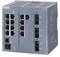 A grey network switch with multiple Ethernet ports and a Siemens logo on the top surface.