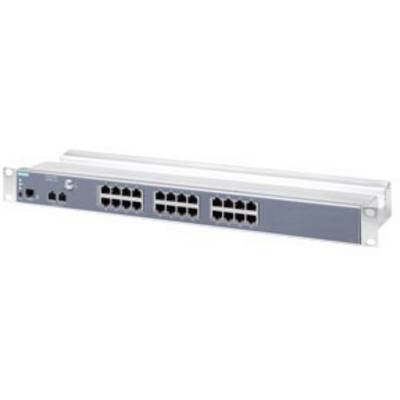 A network switch with 24 Ethernet ports, suitable for rack mounting in network infrastructures.