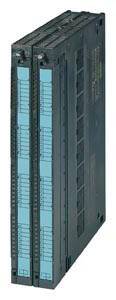 Two industrial components, presumably programmable logic controllers, are positioned side by side. They are black with blue elements.