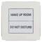 Two switches on a wall: The upper switch reads 'Make Up Room', the lower one 'Do Not Disturb'.
