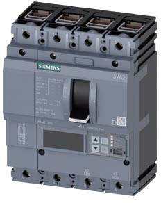 A grey Siemens circuit breaker, model 3VA2, with multiple connections, suitable for industrial electrical applications.