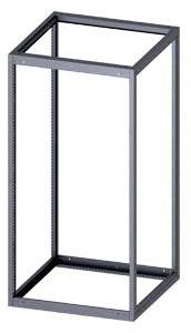 A blank, rectangular metal frame. It has no walls or shelving and stands upright. Ideal for technical equipment or server installation.