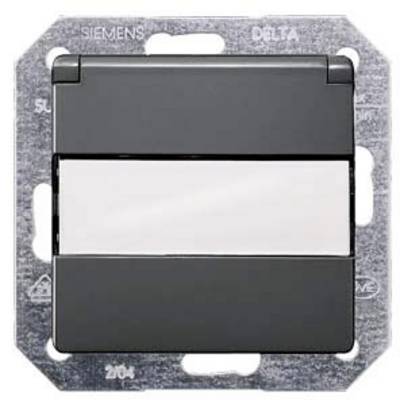 Light switch with a rectangular design and metallic border, comprising three vertical segments, with the middle segment in white.