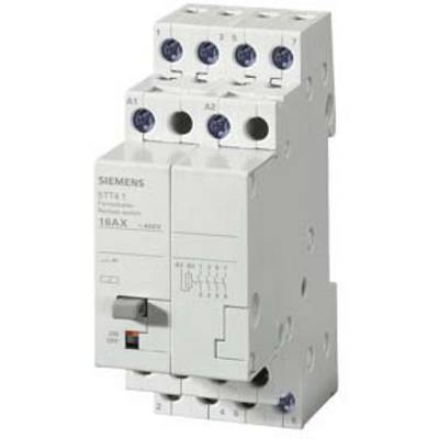 Siemens electrical contactor, Model 3TA71. It has multiple screw terminals at the top and bottom for connecting electrical circuits.