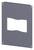 Grey, rectangular metal piece with a rectangular cut-out in the centre and several drill holes along the edges.
