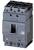 Siemens circuit breaker, grey, with a toggle switch in the centre and product details printed on the right. Suitable for industrial applications.