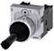 A joystick switch with a metal casing and black lever, suitable for industrial control applications.