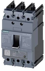 Siemens circuit breaker, grey, with black switching lever, for electrical protection and control applications.