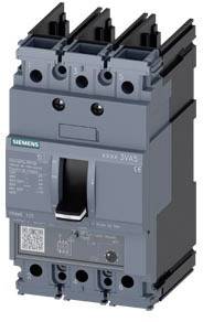 A grey three-pole circuit breaker with a QR code and Siemens logo, designed for controlling electrical circuits in industrial installations.