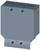 A grey-blue electrical enclosure with ventilation slots at the top and four screw fixings on the front, mounted on a bracket.