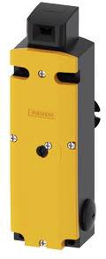 A rectangular black and yellow safety switch with screw fastenings, likely for industrial applications.