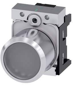 A round, silver device with a rotary knob and two small holes at the top, possibly a switch or control for technical applications.