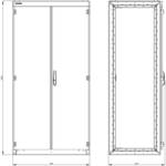 Empty control cabinet enclosure, without side panels, IP55, H: 1800 mm, W: 900 mm, D: ...