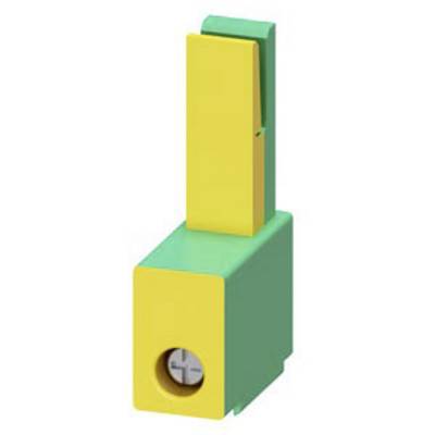 A yellow-green electrical connector module with screw terminal, suitable for industrial applications.