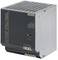 A Siemens switched-mode power supply, model SITOP PSU100L, for stabilising electrical voltage. Silver, cuboid design.
