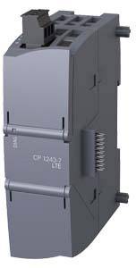 A grey, rectangular electronic device with the inscription 'CP 1243-7 LTE', possibly a communication module.