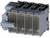 An electrical switch with multiple transparent modules arranged side by side, suitable for industrial applications.