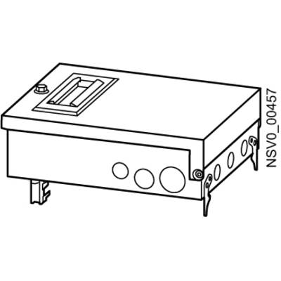'Figure of a rectangular enclosure with multiple round openings on the side, reference: NSV0_00457.'