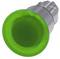 A green push button, suitable for industrial controls, for activating a device or process.