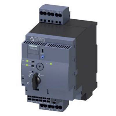 A Siemens SIRIUS motor starter, blue-grey, with toggle switch and LED indicators. Used in electrical control applications.