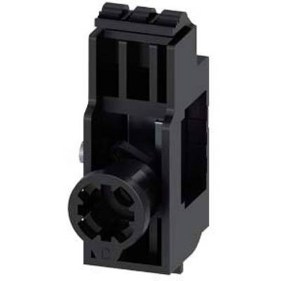 Black, rectangular electronic enclosure with a circular connector in the centre, suitable for industrial control cabinet applications.