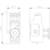 'Technical drawing of a switch with dimensions: width 27.7 mm, depth 42.6 mm, height 65.2 mm. Front and side view.'