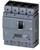 Grey Siemens circuit breaker with a lever in the centre and control buttons at the bottom, designed for industrial electrical applications.