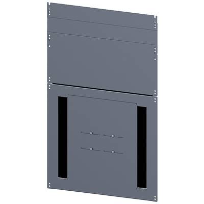 Steel plate with rectangular cut-outs and drill holes, likely for mounting purposes in technical or industrial applications.