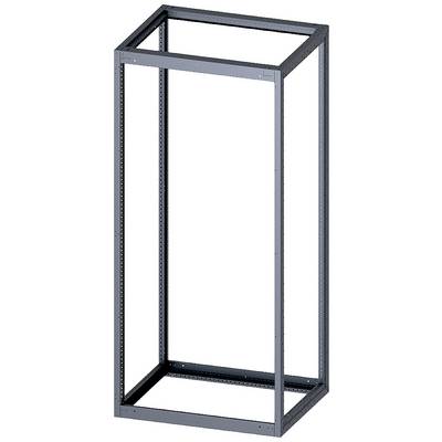 'An empty, rectangular metal frame for IT server racks. No contents or technology visible.'
