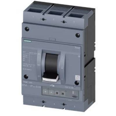 Main switch in an electrical control cabinet, three-phase, with black toggle lever and grey housing front, for energy management.