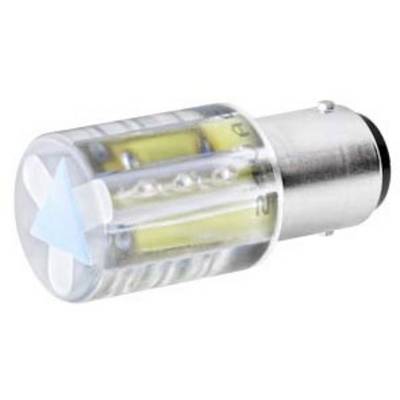 LED bulb in cylindrical form, partially transparent, with a blue arrow marking on the side.