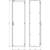 Drawing of a tall, narrow cabinet with two views: front and side. Dimensions 2032 mm high, width 658 mm from the front, 563 mm from the side.