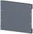 Square, grey metal plate with eight fixing holes at the edges.
