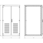 Empty control cabinet enclosure, without side panels, IP55, H: 1800 mm, W: 1200 mm, ...