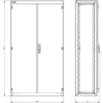 Empty control cabinet enclosure, without side panels, IP40, H: 1800 mm, W: 1000 mm, ...