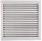 A white ventilation grille insert with horizontal louvres used for ventilation and air circulation.