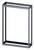 Metal frame for a rack, positioned vertically. Suitable for mounting technical equipment or network infrastructure.