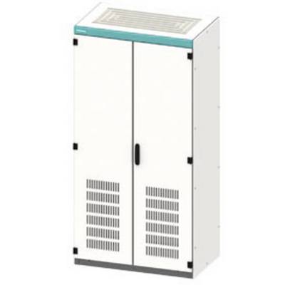 The image shows a white, robust metal cabinet with ventilation slots and a handle in the centre.