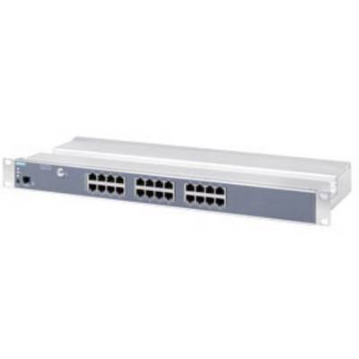 A 24-port network switch in a rack-mount enclosure, suitable for network management in data centres or large offices.