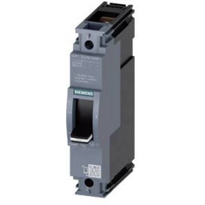 A Siemens circuit breaker in close-up; a rectangular, slim housing with a lever on the front, grey in colour.