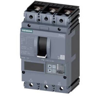 A grey circuit breaker with three terminals on top, brand 'Siemens', suitable for industrial electrical applications.