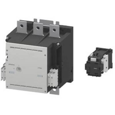 A large and a small electrical contactor are shown. The large contactor has three upper terminals and side screw terminals.