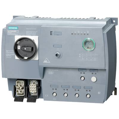 A Siemens metal switch with multiple connections and buttons, including a large round handle for on/off, suitable for industrial applications.