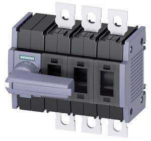 A Siemens electrical switch with a lever on the left side, surrounded by metal connections, likely for industrial applications.