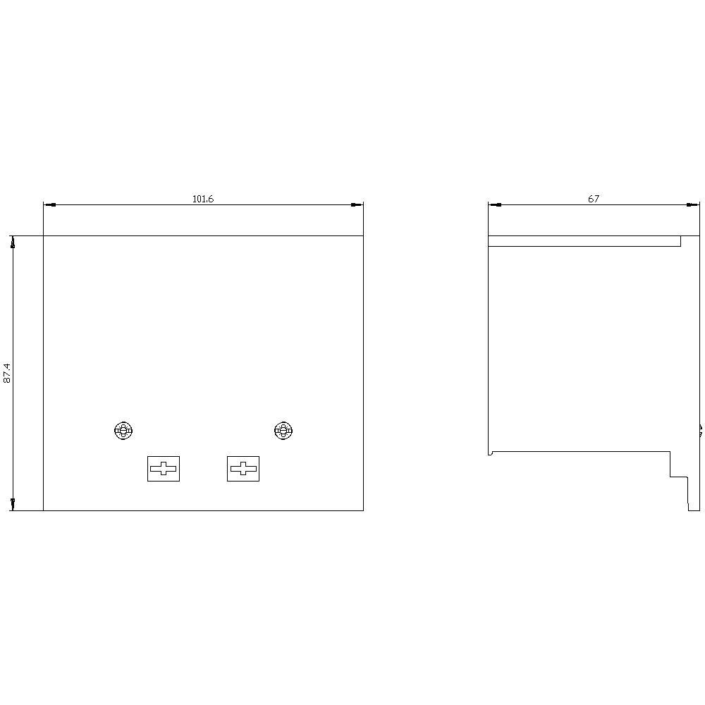 'Technical drawing of a rectangular container with dimensions: width 101.6 mm, height 89.7 mm, depth 67 mm.'