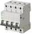 A three-pole circuit breaker by Siemens, Model 5SL6, suitable for 40 amperes and protection class C.