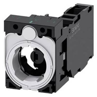Black and white electrical switch without cover, ready for installation of control elements in industrial facilities.