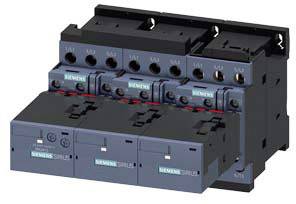A Siemens electrical contactor in a triple group, suitable for industrial applications to control machine loads.