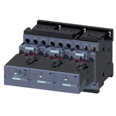 A Siemens electrical contactor in a triple group, suitable for industrial applications to control machine loads.